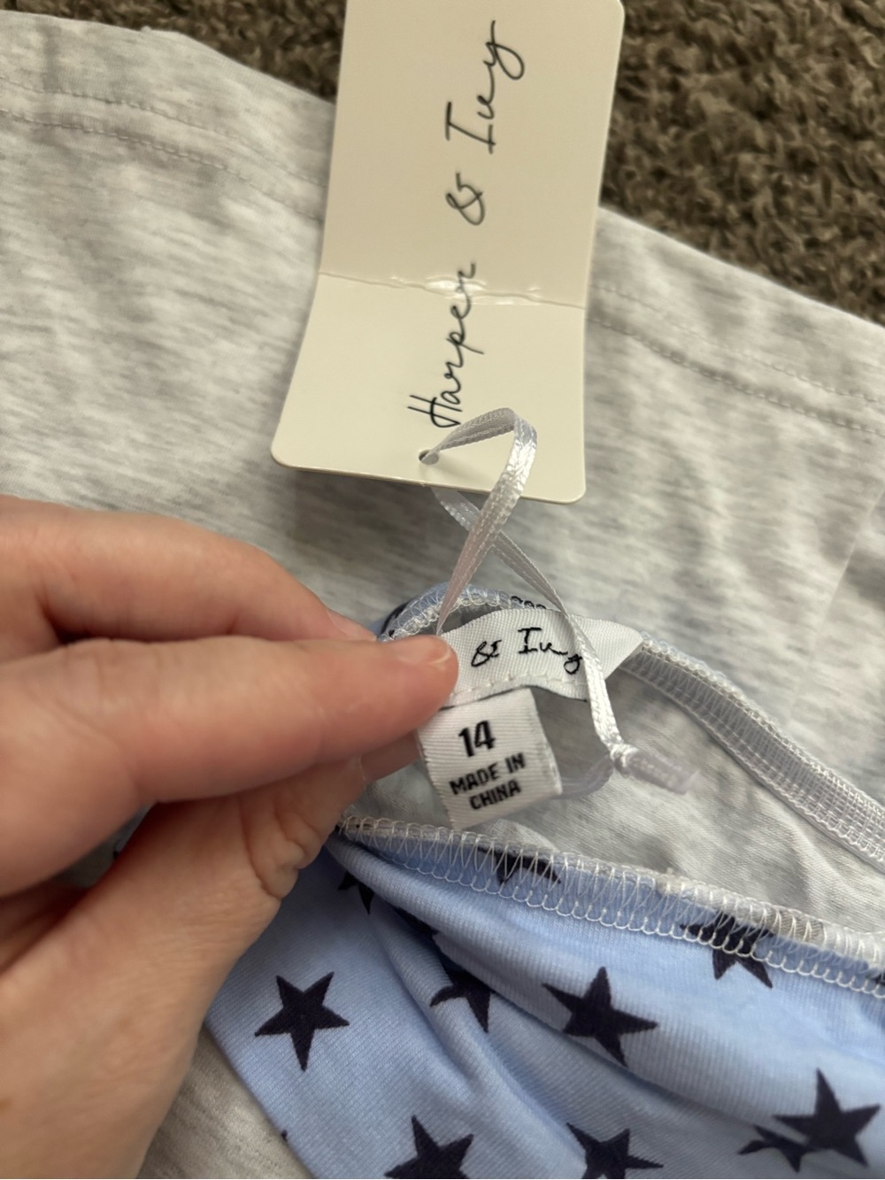 Girls' Light Blue Star hoodie set - Size 14